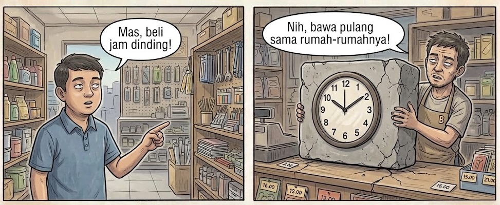 cerita lucu tentang jam dinding, jam dan ada dinding