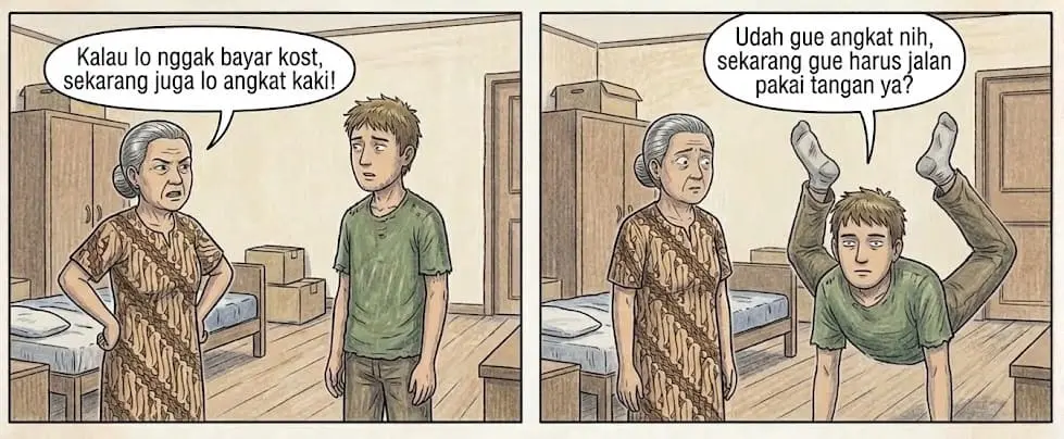 lucu absurd aneh angkat kaki